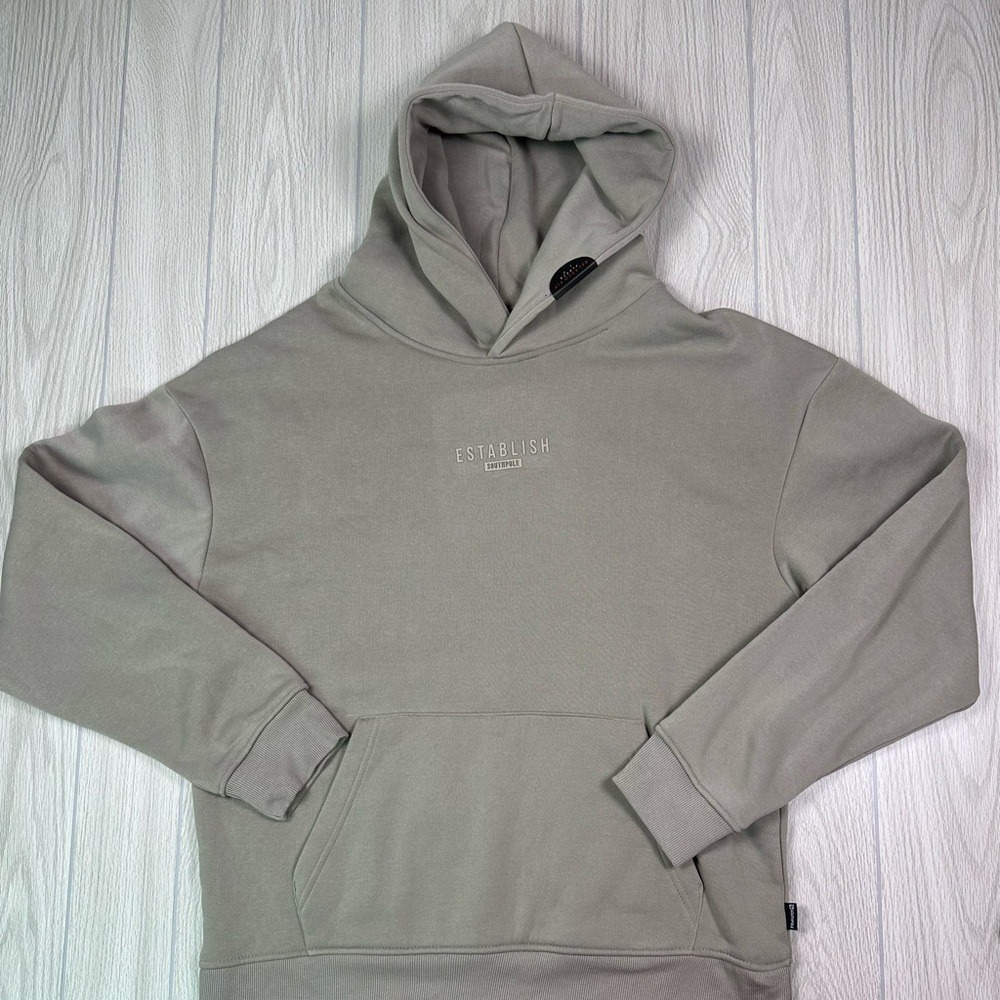 Southpole Relaxed Fit Fleece Hoodie Mens XL Gray Establish Logo Pullover